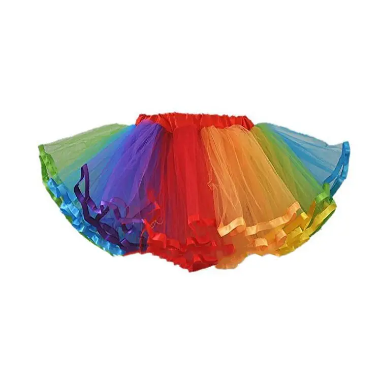 Rainbow Girl's Dress Up Fairy Princess Party Tutu Petticoat Skirts