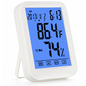 Grande nuovo termo-igrometro <span class=keywords><strong>digitale</strong></span> con orologio luminoso Touch Screen Display per uso domestico o in ufficio - Product Image 3
