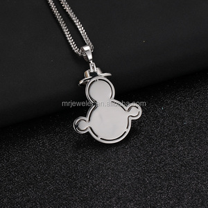 La señorita de hip hop de alta calidad chapado <span class=keywords><strong>en</strong></span> oro CZ muñeco de nieve de <span class=keywords><strong>Navidad</strong></span> colgante - Product Image 3