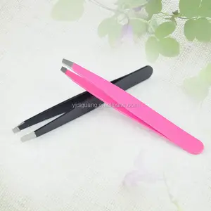 Professional Stainless Steel Facial Hair Remover Tool Customized Slanted Eyebrow Eyelash Tweezers Custom Eyelash Tweezers Set