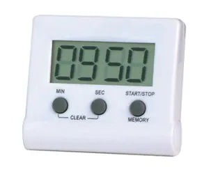 Mini quadrado simples função cozinha LCD grande contagem regressiva digital temporizador branco