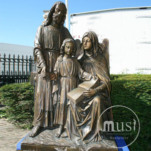 MUSI Metal al aire libre fundido ortodoxo religioso tamaño real San José y María estatua de bronce escultura de la Sagrada Familia - Product Image 4