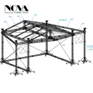 Booth DJ truss untuk aluminium tahap truss bingkai struktur dan lift tower