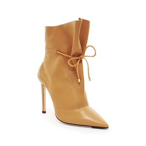 2019 <span class=keywords><strong>rouge</strong></span> Caramel Bout Pointu À Talons Hauts Bottines pour Les Femmes - Product Image 2