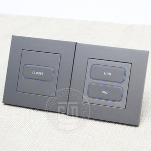 Thông minh khách sạn sử dụng 1-4 gang LED Reset Nút 12V DC RS485 modbus màu xám nhựa kết thúc tường thiết bị chuyển mạch - Product Image 3