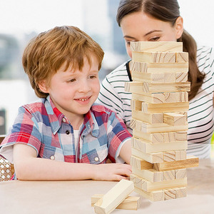 Jouet de construction en <span class=keywords><strong>bois</strong></span> <span class=keywords><strong>Tour</strong></span> à empiler - 50 pièces Blocs d'empilage numérotés Ensemble éducatif sur le thème des bâtiments modernes - Product Image 3