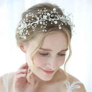 Amelie Design Sterne Tiara Crown Enchanted Floral Perlen Haar Schmuck Zubehör Hochzeit Crown Kopfschmuck Braut Tiara