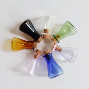 Colorful Mini glass jar Small wishing vial Home Decoration storage bottle Pendant Necklace corked glass bottle