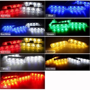 4x4LED Car Emergency Warning <strong>Flashing</strong> <strong>Light</strong> 12V Red <strong>Blue</strong> Color Outdoor Grille Strobe <strong>Light</strong> - Product Image 6