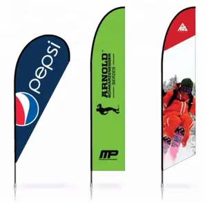 Bandeira de penas em forma de dois lados, impressão personalizada, bandeira promocional de voos