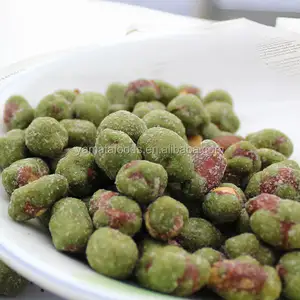 Tin packed half coated wasabi coated peanuts snack