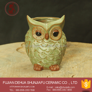 Pots à plantes en céramique en forme de hibou, Pots pour plantes, bonsaï pour bureau, offre spéciale - Product Image 1
