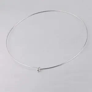 1mm Thin Stainless Steel Dress Wire Collar Opening Bead Can Removable DIY Round Necklace Collars