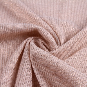 Best Sell Yarn Dyed 2*2 <strong>Rib</strong> Metallic Lurex Ribbed Knit <strong>Fabric</strong> Roll Polyester <strong>Spandex</strong> <strong>Fabric</strong> and Textiles for Clothing