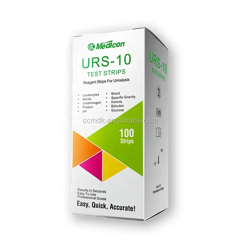 10 Parameter Urine Reagent Strips URS 10 Urine test strips Tiras de reactivo de orina