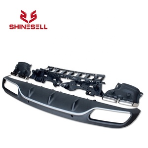 Ap02 — Kit de diffuseur arrière avec tuyau d'échappement, couleur argent, pour <span class=keywords><strong>Mercedes</strong></span> <span class=keywords><strong>Benz</strong></span> W205, 4 portes, classe C, C63 AMG, 2015 à 2018 - Product Image 2