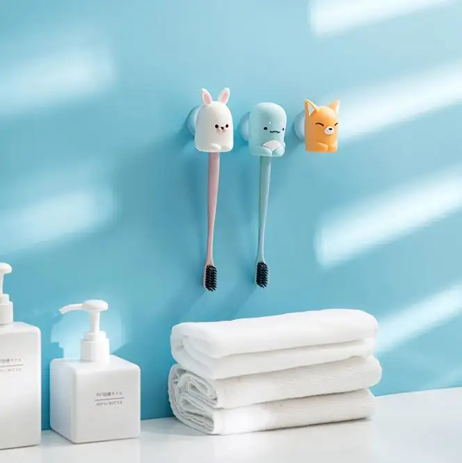 Suporte de escova de dentes, suporte de escova de dentes de sucção para banheiro, criativo, mul-função, suporte de escova de dentes bonito de parede