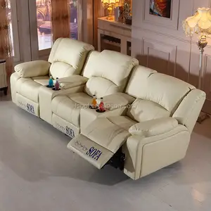 Mejor barato moderno casa teatro muebles sofá reclinable silla con sostenedor de taza SC-47