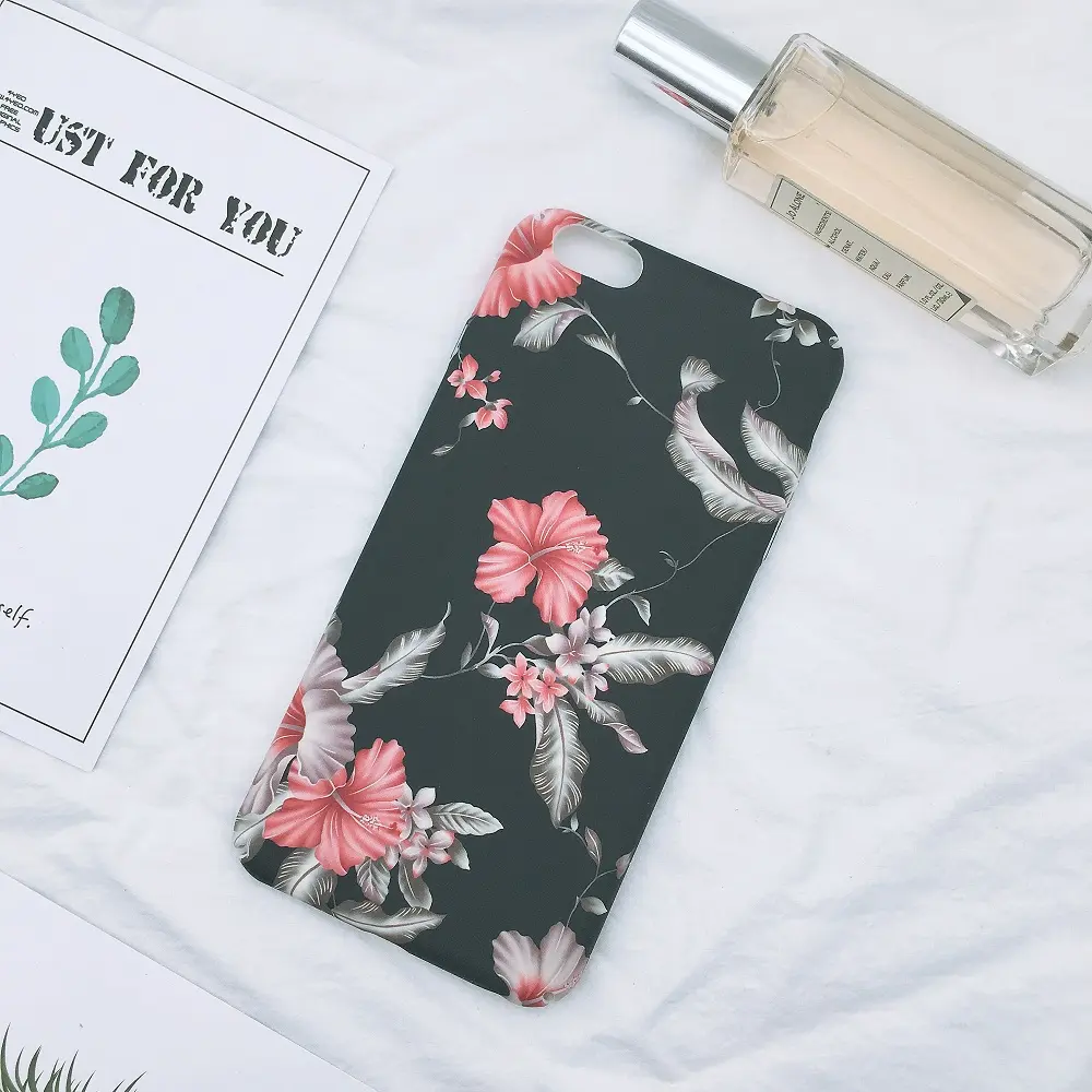 Full Edge Innovative Fashion Simple Flower PC Phone Case for iphone 7 Protective Hard Cover for iphone 6/6s plus for Girls Women