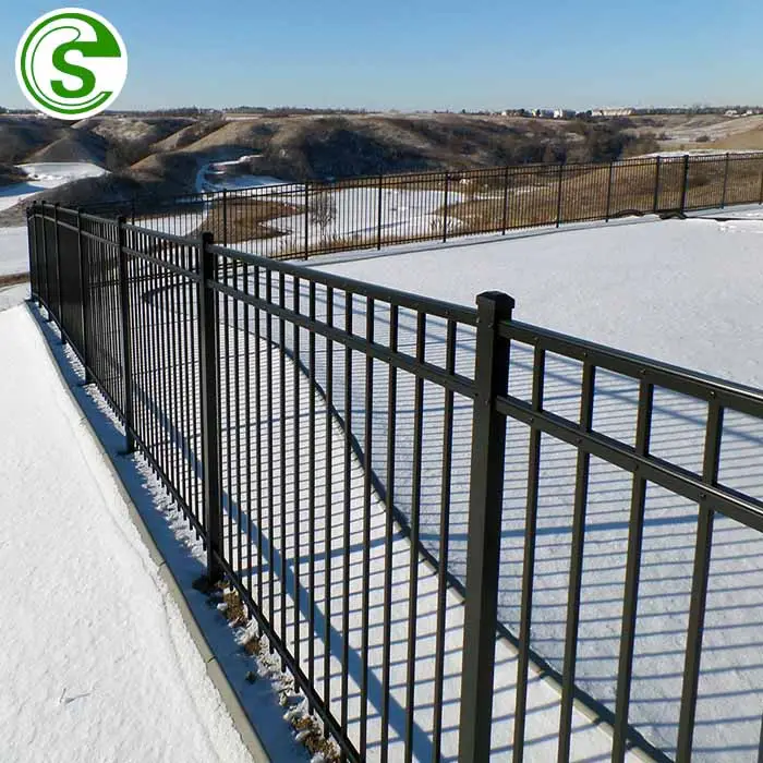 Güvenlik düz üst süs alüminyum/çelik çit paneli fiyat