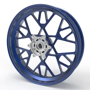 Jantes de moto bleues forgées pour moto de 17x3.5 pouces