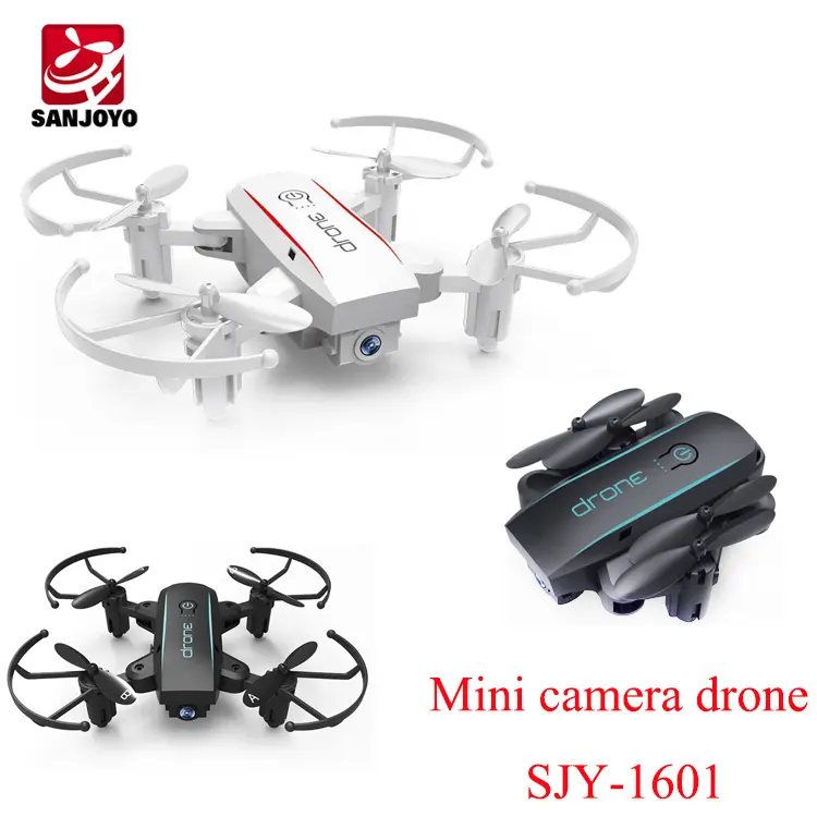SJY-1601 mini Dron plegable PK DJI Tello, selfie de bolsillo con cámara de 720P, juego de altura con tapa 3D, helicóptero