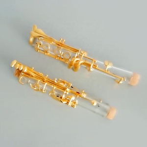 <span class=keywords><strong>Clarinetto</strong></span> in Fibra di Vetro Trasparente con Chiavi Placcate in Oro, Strumento Musicale in Si Bemolle - Product Image 4