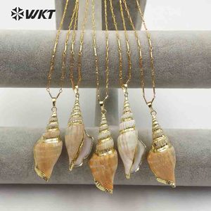 WT-JN044 Hot Sale Đẹp Tùy Chỉnh Desidn Phụ Nữ Jewelry Với Vàng Mạ Điện Tự Nhiên Trumpet Shell Chuỗi Vòng Cổ - Product Image 2