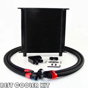 Enfriador de aceite de motor de 40 filas con Kit adaptador de placa de sándwich macho para coche LS1 LS2 LS3 LSX