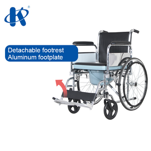 KY681 Flip עד PVC משענת להסרה הדום כיסא גלגלים טואלט פלדה גבוהה תצורה Deluxe גישה לשידה - Product Image 5
