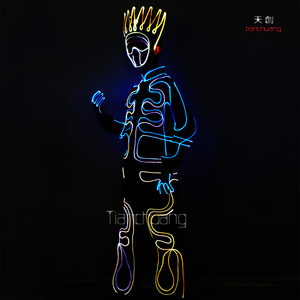 Disfraces de Fibra Óptica con Cambio de Color Súper Geniales con Máscara, Disfraces de <span class=keywords><strong>Robot</strong></span> LED para Bailar - Product Image 5