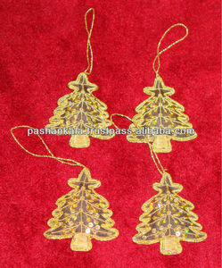 Hand Embroidery Christmas <b>Ornaments</b> Christmas Decorative Hanging Tree Shape - Product Image 1
