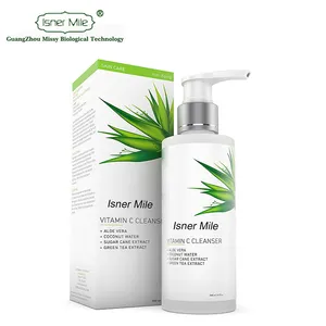 OEM/ODM-Gel reductor de arrugas, antienvejecimiento, lavado de cara, ingredientes naturales, Aloe Vera, limpiador Facial con vitamina C, 200ml