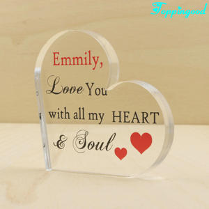 Lưu Ngày Hình Trái Tim Đám Cưới Lưu Niệm Khối <span class=keywords><strong>Acrylic</strong></span> - Product Image 4