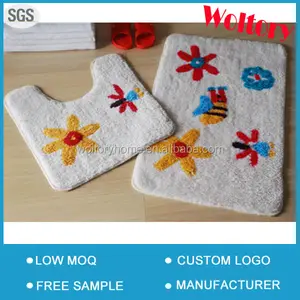 Acrylic Polyester bathroom floor bath mat set/AZO-Free Eco-friendly polyacrylic bathroom mat