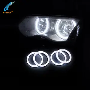 Sütlü kapak 80mm 100mm otomatik led far beyaz ve amber switchback çift bmw Z4 e46 e38 E60 pamuk melek gözü led ışık halkası