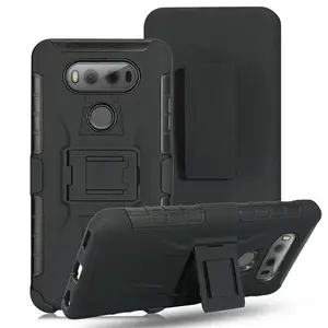 Mobile Cell Phone Tpu Pc 3 In 1 Belt Clip Holster Combo Back Cover Case For Lg G8 Thinq