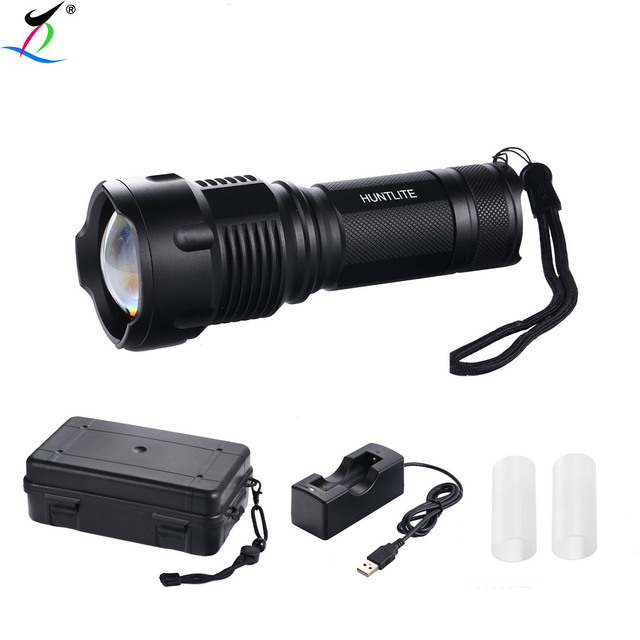 Zoomable Led Flashlight Rechargeable 18650 or 22650 Battery Powered Torch Light Camping White 18650 Lithium Ion Battery B8 IP66