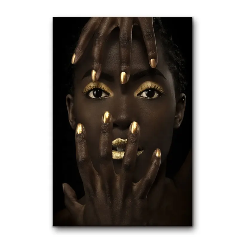 Offre Spéciale Enveloppé Galerie Giclée Modèle Africain Sexy Fille Toile Imprime Art Mural Décor Peinture