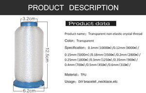 <span class=keywords><strong>Fil</strong></span> de soie transparent non extensible pour le bricolage, 5 mètres, pour bracelet ou collier de perles fait à la main, vente en gros - Product Image 3