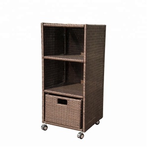 Étagère à <span class=keywords><strong>roulettes</strong></span> en rotin de jardin, armoire de salle de bain, boîtes de <span class=keywords><strong>rangement</strong></span> avec <span class=keywords><strong>roulettes</strong></span> - Product Image 2