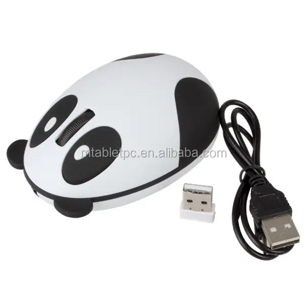 Souris optique sans fil, rechargeable, en forme de Panda, design mignon, pour ordinateur business, exposition, cadeau de noël