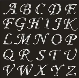 Motivo <span class=keywords><strong>de</strong></span> diamantes <span class=keywords><strong>de</strong></span> imitación <span class=keywords><strong>de</strong></span> cristal termoadhesivo, letras mayúsculas facetadas redondas, números, parte trasera plana, color personalizado - Product Image 1