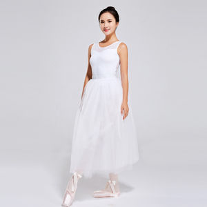 Body <span class=keywords><strong>da</strong></span> Danza Classica Bianco a Maniche Lunghe con Tutù per Donna e Ragazza a Prezzi d'Ingrosso Economici - Product Image 5