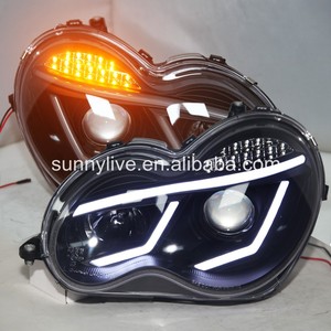ไฟหน้ารถยนต์ LED Angel Eyes สำหรับรถเบนซ์ ปี 2000-2007 รุ่น <span class=keywords><strong>W203</strong></span> C63 C200 C230 C280 C300  ตัวเรือนสีดำ JY - Product Image 2