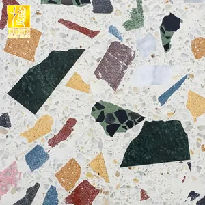 Multi-color Cafe Cement Terrazzo Floor and Wall Tiles Full Body Tiles Borders Exterior Tiles NON-SLIP 800 X 800mm Firebrick