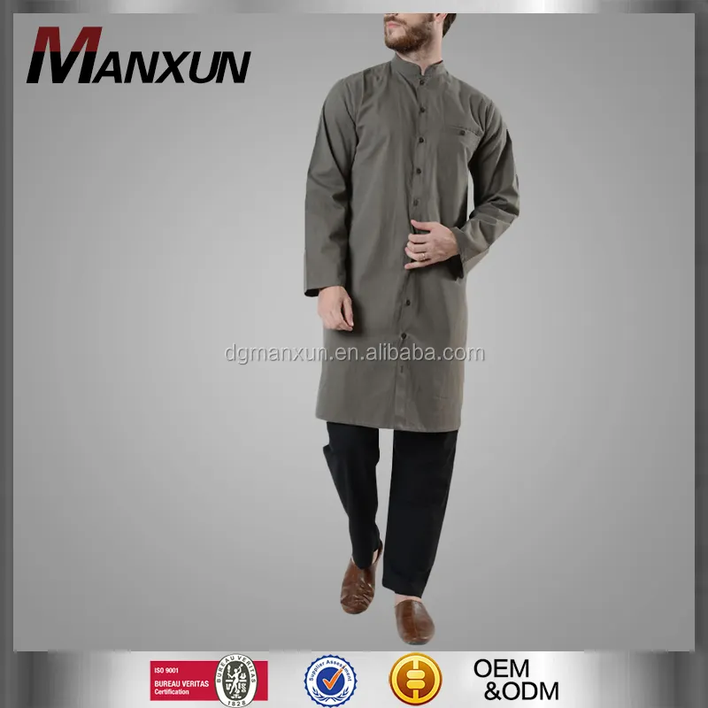 Wholesale long buttons kurta in malaysia islamic men tops muslilm abaya for male