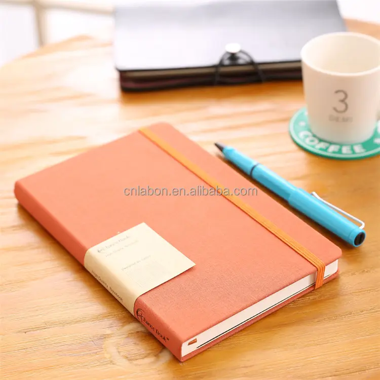 LABON Hot Sale Debossed Logo Hard Cover Fabric Diary Cloth Journal Notebook With Custom Design