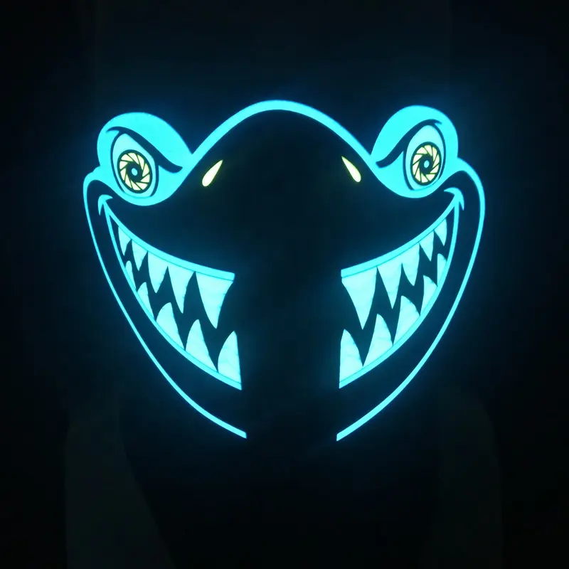 Toupie Ninja pour adolescentes 2022, sans fil, masque de Rave à son LED pour DJ, Edc et carnaval