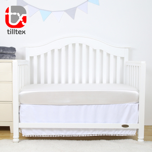 Ropa de cama elástica de seda de emulación blanca brillante, sábanas de satén para cuna de bebé - Product Image 2